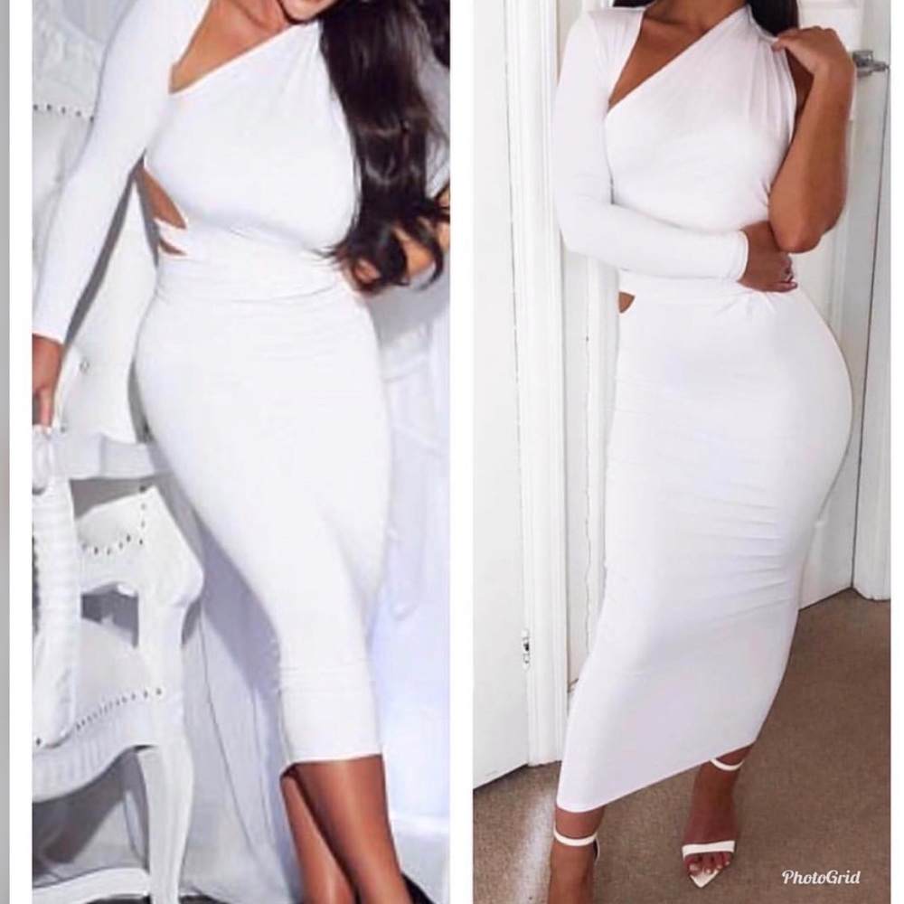 White Asymmetric Dress